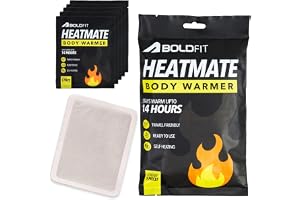 Boldfit Body Warmer Natural Heat Pad (Pack of 5), Body Warmer Patch for Men Top, Women & Kids, 14 Hours Warmth for Winter Holidays, Camping, Trekking & Outdoors, Disposable Air-Activated Heat Pouch