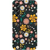 PrintiFy Samsung Galaxy S24 Plus Uyumlu Lansman Kılıf &Ccedil;i&ccedil;ek Baskılı I&ccedil;i Kadife Kapak-siyah