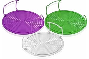 LORD C Plateau de four micro-ondes empilable assiettes et plats chauds poignée 4 en 1 antidérapante cuisson vapeur support pliant double niveau couvercle rangement cuisine
