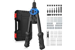 AUTOUTLET 2 i 1 nitmuttertång och blindnitstång, 33 cm gängad deniet-tång med M3-M12 7 x taggar och 110 x nitmuttrar, 2,4–4,8
