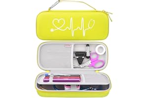 BOVKE Custodia per stetoscopio per stetoscopi 3M Littmann Classic III, Lightweight II S.E, Cardiology IV Diagnostic, MDF Acoustica Deluxe - Spazio extra per Taylor Reflex Hammer e Penlight, Giallo