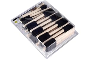 CONDA 50 Piece Assorted Foam Brush Set Wood Handle Paint Brush Set - Lightweight, Durable, Great for Acrylics, Stains, Varnishes, Crafts