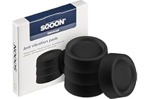 SQOON® Vibrationsdämpferfür Waschmaschinen 4 Stück, Universal Schwingungsdämpfer, Für unter die Waschmaschine oder den Trockner, Waschmaschinenpads, (Schwarz)