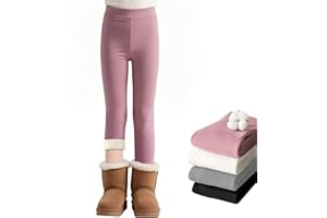 Baogaier Leggings Termici Invernali per Ragazze Foderati in Pile, Spesso Comodo Cotone Legging Vita Alta Felpati Lunghi Collant Caldi Pantaloni Casual Bambina Abbigliamento, 6-12 Anni