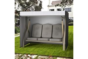 ADIFARE Heavy Duty 3 Seater Waterproof Windproof Rip Proof 420D Oxford Swing Hammock Cover - UV Furniture Protective Cover for Garden Swing Seat Bed Bench - Outdoor