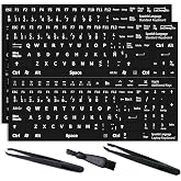Spanish Keyboard Stickers, 2 Pcs Replacement Letters, for Any Standard Keyboard, Laptop (Spanish Design, Matte)