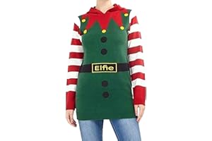shelikes Womens Christmas Jumper Dress Knitted Long Sleeve Elf Tunic Top Sweater Ugly Sweatshirt Elfie Mini Dresses | Xmas Jumpers | Ladies Tunics | Novelty Knitwear