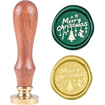CRASPIRE Weihnachts-Wachssiegelstempel ‚Frohe Weihnachten‘ Mit Schneeflocke – Für Geschenke, Karten & Einladungen