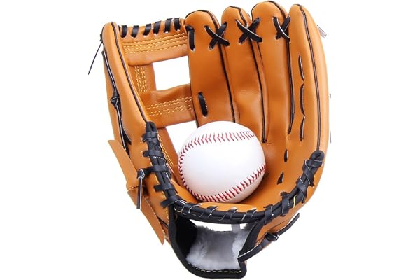 Yiiquan Unisex Gant de Baseball Cuir Outfield Softball Glove Plus Épais pour Enfants Adulte (Marron, Asia S)