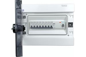 RoadEu - Leitungsschutzschalter - Komplett mit Fi Schutzschalter 40A 4P - 8x 16A Sicherungsautomat C- Aufputz Verteilerkasten - Sicherungskasten IP65 Außen Wasserdicht