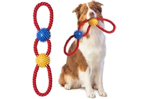 Aitmexcn Jouets pour Chiens, 46 cm Jouet en Corde Chien de Petit et Moyenne, Jouet Interactifs en 100% Coton, Jouets à Mâcher Résistants pour Nettoyer Les Dents