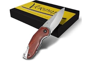 VERIDIUM Coltellino Tascabile Piccolo Professionale, Grazie alla LAMA IN VG10 Tiene il Filo 50 Volte i Pari Prezzo. Coltello Portachiavi EDC con Moschettone e Stappino. Lama 6 cm, Tempra 62 HRC. Bearing System