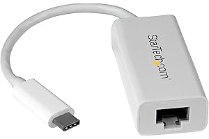 StarTech.com US1GC30W Adapter USB-C na Gigabit Ethernet, biały, kompatybilny z Thunderbolt 3/4, dla Windows i Mac, konwerter sieciowy RJ45 LAN