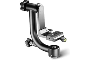 NEEWER Cabezal de Trípode Gimbal Panorámico de 360 grados de Metal Resistente Profesional con Placa de Liberación Rápida Estándar de 1/4 '' y Nivel de Burbuja Para Cámaras DSLR de hasta 13,6 kg
