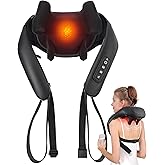 MASGRE Shiatsu Back and Neck Massager, Cordless Shoulder Massager with Heat, Electric Deep Tissue 3D Kneading Massage Pillow 