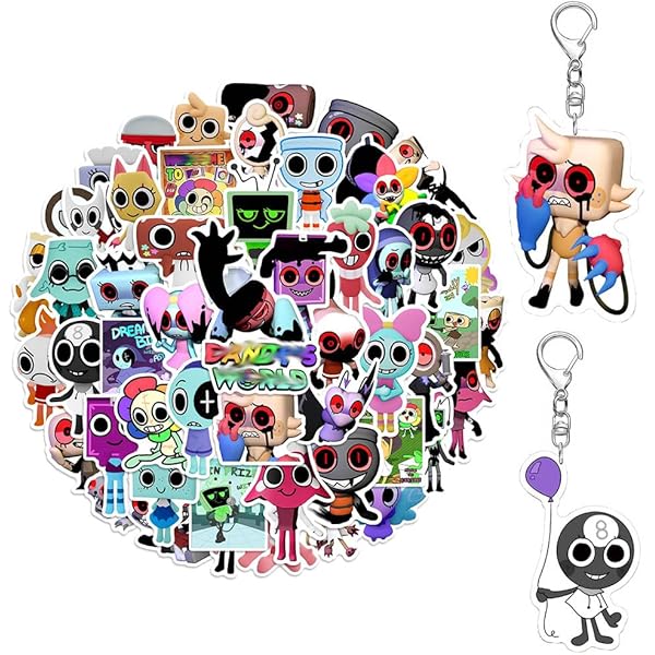 Lot De 5 Porte-clés Acrylique Mignons - Figurines Dandys Vee Goob, Motifs Dessins Animés