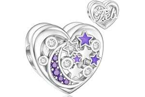 SEVENWELL Birsthtone Charms for Charm Bracelet 925 Sterling Silver Month Flower Birthday Bead Charm