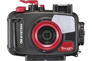 OM SYSTEM PT-059 Undervattenshus för Olympus TG-6 och TG-7, 45m | Vattentätt kamerahus för undervattensfotografering, tålig polykarbonat, full kontroll över knappar och blixtanslutning