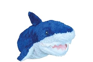 EcoBuddiez Hand Puppet - Mako Shark from Deluxebase. Plush Puppets made from Recycled Plastic Bottles. Eco-Friendly Animal Toy for Pretend Play, Kids Gifts and Party Favours.