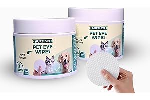 Aurelyn Pet Eye Wipes – 200 Cat & Dog Eye Wipes | Tear Stain Remover for Dogs Eyes | Disposable Pet Eyes Cleaning Pads to Remove Crust & Discharge | Perfect for Pets Daily Grooming Care