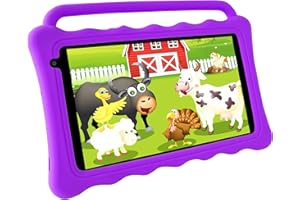 Tibuta 7 tabletas infantiles de 7 pulgadas 1024 x 600 IPS HD pantalla WiFi 2G + 32 GB, modo de control parental, tableta infantil con funda para niños para Kids Edition (morado)