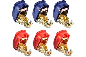 QKNOSM 3 Paar Batterie Schnellklemmen, Polklemmen Batterieklemmen Set 12V Batteriepolklemmen Autobatterie Klemmen Schnellverschluss Batterieklemme für Auto Motorrad Truck Boot (Rot Blau)