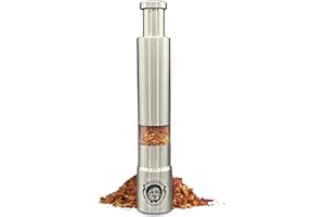 Uncle Spice Carolina Reaper Flocken in Einhandmühle aus Edelstahl als Probierset - ca. 4g schärfste Chili der Welt in praktischer - Ideal zum BBQ und für Grillfeste als Mitbringsel