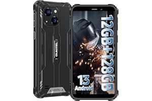 OUKITEL WP32 Android 13 Outdoor Handy 12GB+128GB (1TB Erweiterbar) Rugged Smartphone Ohne Vertrag 5,93 Zoll HD+ baustellenhandy 20MP+5MP Kamera 4G Dual SIM,IP68/NFC/OTG/GPS/Face ID