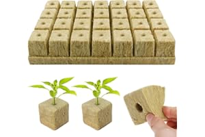 Acxilexy 28 kostek z wełny mineralnej, kostki do rozmnażania, uprawy bezglebowej, podstawa kompresyjna, wełna mineralna, hydroponiczne kostki do uprawy sadzonek, klonowania, rozmnażania roślin, 40 x