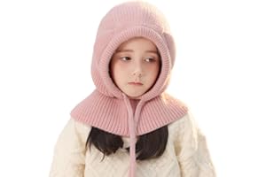 TAGVO Cagoule Enfant, Bonnet et Écharpe d’Hiver 2 en 1, Adapté pour Enfants de 2 à 6 Ans