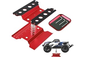 TIHOOK RC Car Work Stand Reparatur Workstation, 360 Grad Drehung, Aluminium RC Car Work Stand mit Schraubablage, Arbeitsplattform Höhenverstellbar, RC Car arbeitsplattform für 1/8 1/10 1/12 1/16 (Rot)