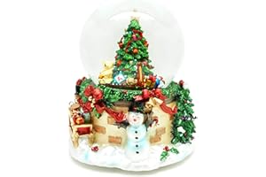 ELLUG Schneekugel/Spieluhr zum Aufziehen mit Weihnachtsbaum & Schneemann Ø100mm H.: 15cm (0900010)