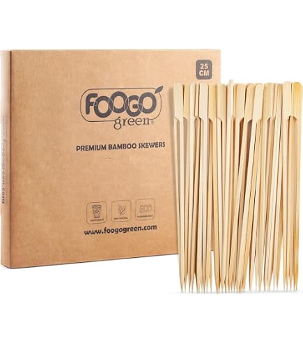 EXNIMA Lot Brochettes En Bambou 12/15/20/25cm - 50 Ou 100 Pièces - Piques Barbecue, Fingerfood, Fruits & Artisanat