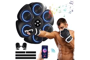 QCXWCJWD Smart Music Boxing Machine with Bluetooth, Wall-Mounted Training Gloves for Home Workout