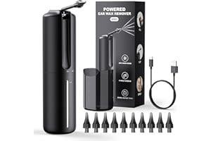 Ear Wax Removal Kit, XaYis Ear Cleaner, Electric Ear Wax Remover with Soft Quad-Stream Tips, Ear Cleaning Irrigation, Ear Syringe Tools with 5 Pressure Settings, 4 Modes, 10 Tips & Basin for Home Use