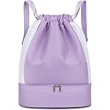 Keyck Zainetto Palestra Donna Sacca Sportiva Impermeabile Borsa Coulisse con Scomparto Scarpe e Scomparto Bagnato, Ragazza Tr