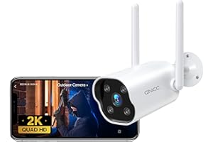 GNCC 2K Camara Vigilancia WiFi Exterior Cámara IP Impermeable con Visión Nocturna, Detección de Movimiento&Sonido Alarma Instantánea, Audio Bidireccional, Compatible con Alexa-T1Pro…