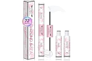 PRO LASHBEAUTY PRO Eyelash Glue,2-In-1 Lash Bond and Seal Clear Glue Strong Hold 72H+ Bond and Seal for Individual Eyelashes, Oilproof Latex Free,Waterproof,Safe No Irritate(10ml,Clear)
