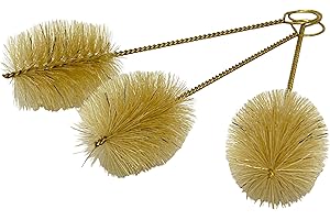 BÜRSTENFABRIK - MADE IN GERMANY 3X Set MAAJ WEIHWASSERPINSEL MIT NATURBORSTEN Griff AUS Messing-DRAHT GOLDFARBIG - Made IN Germany