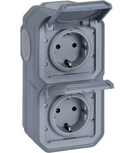 Legrand Plexo Steckdose IP55, 20 A – Wasserdichte Außensteckdose Mit Kinderschutz, 3 Kontakte, Für Garten & Garage