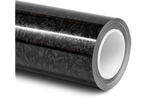 Folindo® 3D Forged Carbon Autofolie Schwarz Glanz (23,92€/m²) | 100 x 152 cm | Selbstklebende Luftkanal Folie zur Auto Folierung | Blasenfrei