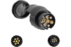 Adaptateur électrique 7 à 13 broches, connecteur de remorquage pour remorques et caravanes, y compris housse pour crochet 7 broches, ISO 11446 et ISO 1724, 12 V, Adaptateur 7 13 broches, 7-13 pin adap