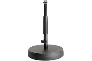 K&M 23325 Tischstativ Schwarz – 21,7 - 34,7 cm Höhe – 3/8“ Gewindeanschluss – ausziehbar, mit Trittschalldämpfung