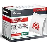 McFilter | 16 sacchetti per la polvere adatti per aspirapolvere Miele serie FJM S2 S3 S4 S5 S6 S7, Complete C1, Compact C1/C2