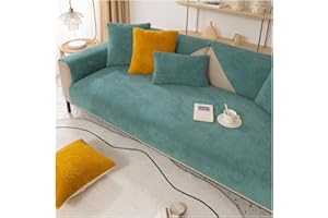 Axroad Mall Super Soft Sofa Slipcover Corner 1/2/3/4 Seater Cover, Universal Non Slip L Shape Couch Cushion Cover Warm Sherpa Fabric Furniture Protector Sofa Cover for Living Room (Green, 90 * 120cm)