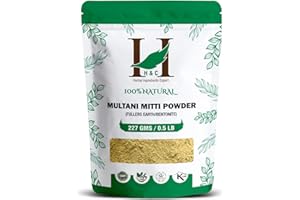 H&C HERBAL INGREDIENTS EXPERT H&C 100% Pure Fuller's Earth Tonerde (Multani Mitti) Bentonit-Ton, 0,5 Pfund, 227 GMS
