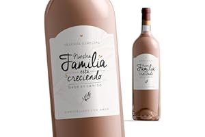 Manahia - Etiqueta de vino anuncio embarazo | Nuestra familia está creciendo, bebé en camino | Bebé llega, Anunciar nacimiento, Etiqueta vino, Anuncio sorpresa, Regalo original para anunciar