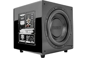 Earthquake Sound MiniMe-DSP-P10 Aktiver 10-Zoll-Subwoofer mit DSP und Passive Radiator, Klavier Schwarz, Black