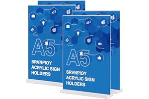 Srvnpioy A5 Ständer Tischaufsteller Aufsteller aus Acryl (4 Stück) T-Form, Klare Tischständer A5-Menühalter für Tische, Kunststoff Werbeaufsteller A5 für Restaurants, Hotels, Schulen, Büros