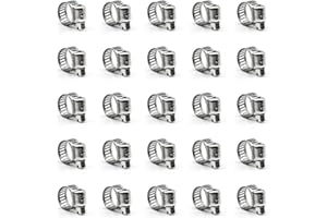 ZIPCCI Hose Clamp, 25 Pack Stainless Steel Worm Gear Fuel line Hose Clamps, 6-12mm (1/4-1/2 inch)